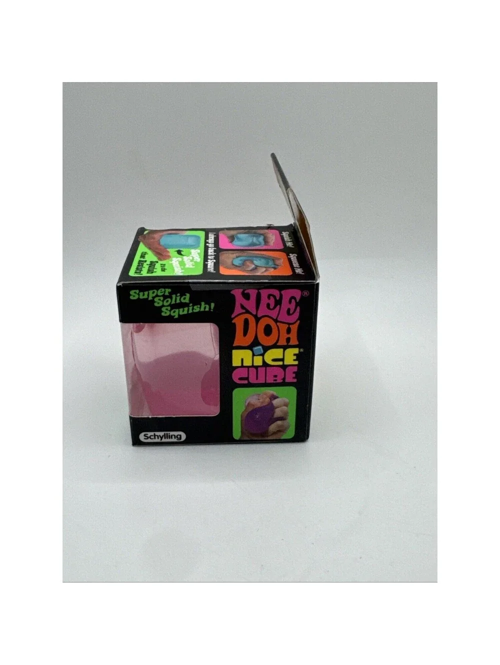 Schylling NeeDoh Nice Cube Pink Super Solid Squish Fidget Stress Toy 26060YP NEW